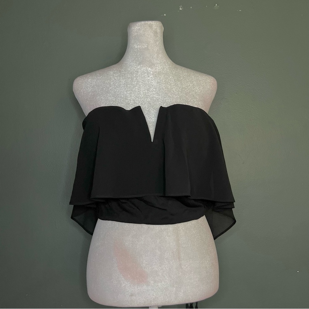 NWT Bebe chiffon overlay top